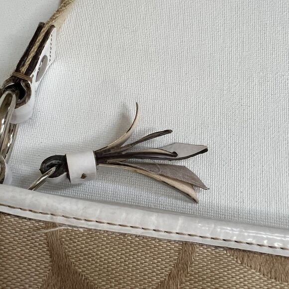 Coach Kyra Signature File Bag Crossbody Silver/Light Khaki/White No F16558 - Picture 7 of 11